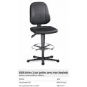 CHAISE ESD UNITEC PATINS + MARCHE PIED CUIR SYNT. SKAI NOIR