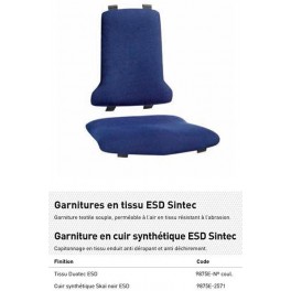 GARNITURE EN TISSU ESD SYNTEC NOIRE